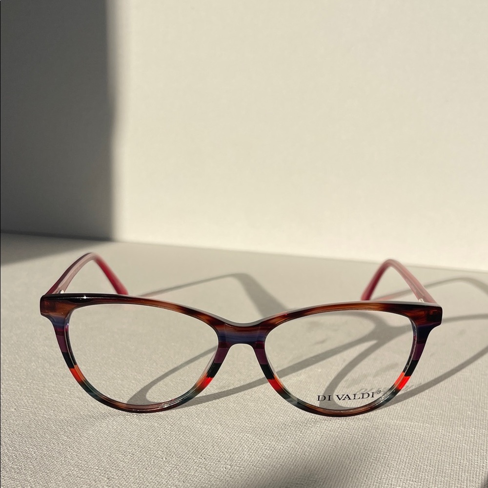New Di Valdi Women's Chic Multicolor Frame Glasses Model DVO 8016 Size 53-15-140